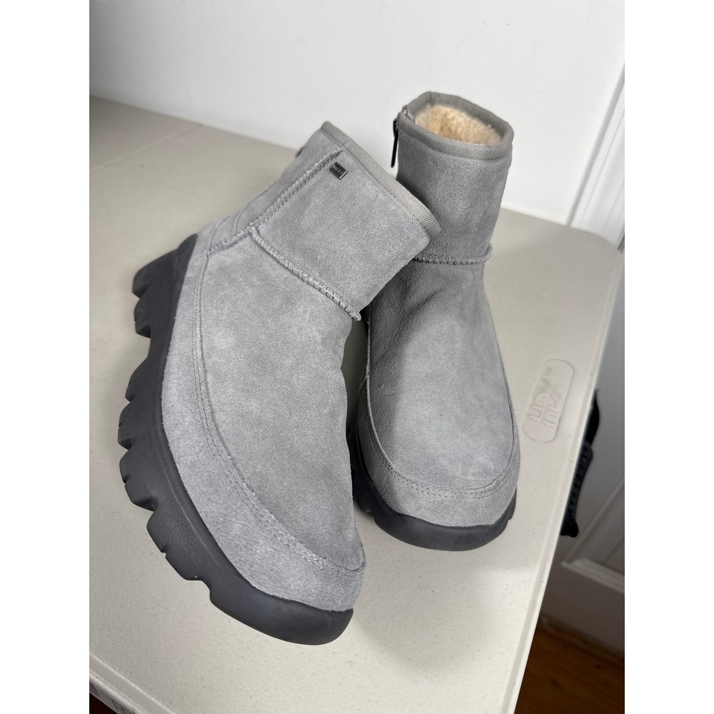 UGG Palomar Side Zip Grey Suede Waterproof Winter Boots 1095541 Womens 10